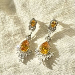 Super sparkly Cubic zirconia double pear cut earrings